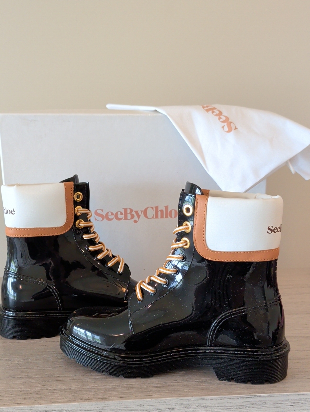 See By Chloe NIB 6/36 Leather/PVC Boots